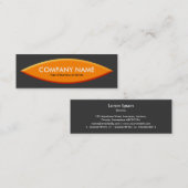 ボートの形状 – 濃い灰色のオレンジ スキニー名刺 (正面/裏面)