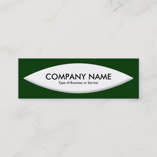 ボートの形状 – 濃い緑の上に白 スキニー名刺 (正面)