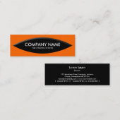 ボートの形状 – 黒のオレンジ スキニー名刺 (正面/裏面)