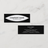ボートの形状 – 黒の上に白 スキニー名刺 (正面/裏面)
