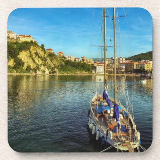 ボートの接近の海岸| Agropoli コースター (正面)