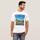 ボートの接近の海岸| Agropoli Tシャツ (正面フル)