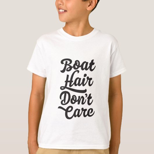 ボートの毛は子供のTシャツを気にしません Tシャツ (正面)