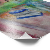 ボートの水色アートロマンチックプリントオンフォト紙 フォトプリント (角)