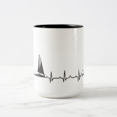 ボートの脈拍のコーヒー・マグ ツートーンマグカップ (中央)