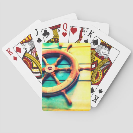 ボートの舵輪のトランプ トランプ (裏面)