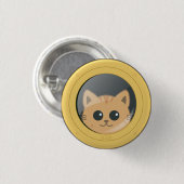 ボートの舷窓から顔を出すかわいい猫 缶バッジ (正面&裏面)
