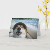 ボートの誕生日カードにコルギ カード (黄色い花)