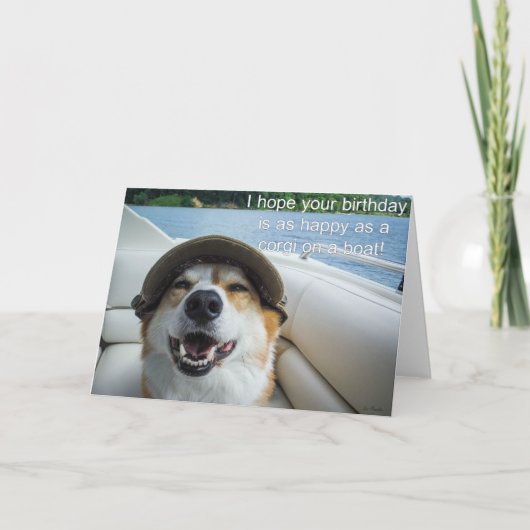 ボートの誕生日カードにコルギ カード (正面)