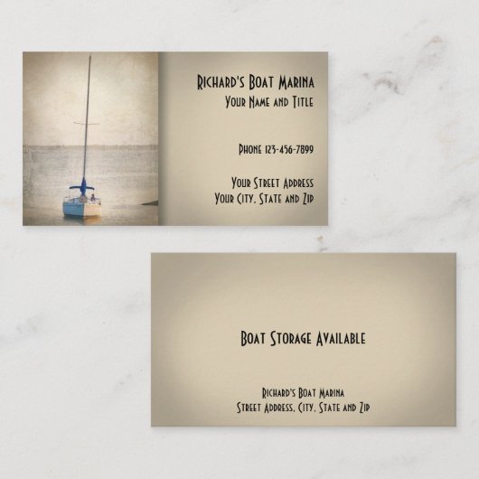 ボートの販売のマリーナの名刺 名刺 (正面/裏面)