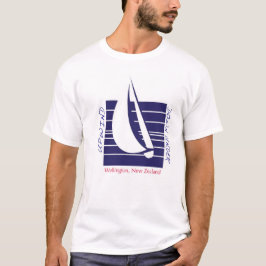 ボートの青いSquare_UpDownウェリントンのTシャツ Tシャツ