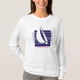 ボートの青いSquare_UpDownシドニーのTシャツ Tシャツ