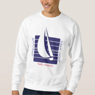 ボートの青いSquare_UpDownパースのTシャツ スウェットシャツ