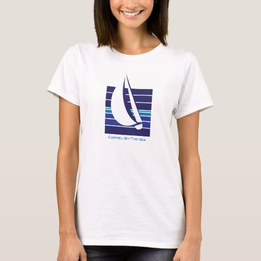 ボートの青のSquare_Carmel-by-the-seaのTシャツ Tシャツ (正面)