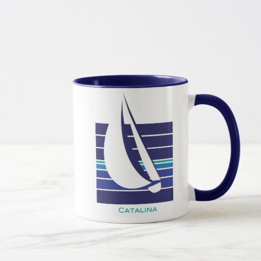 ボートの青のSquare_Catalinaのマグ マグカップ (右)
