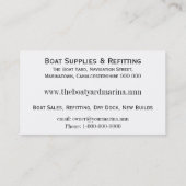 ボートは海洋のチャンドラーを供給します 名刺 (裏面)