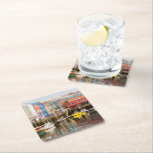 ボートは|ポートランド、メインを繋ぎ止めました スクエアペーパーコースター (インサイチュ)