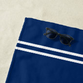 ボートまたは名前航海のいかり&クロスOars Navy ビーチタオル (インサイチュ)