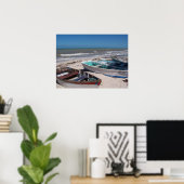 ボートをビーチ ポスター (ホームオフィス)