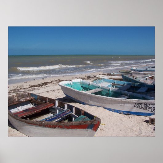 ボートをビーチ ポスター (正面)