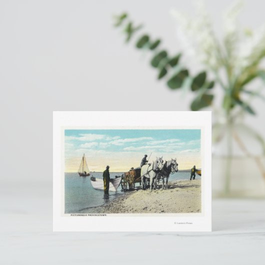 ボートを引っ張った馬車の見解 ポストカード (スタンド正面)