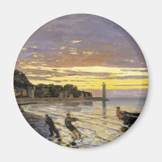 ボートを曳航するホンフルール マグネット (正面)