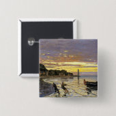 ボートを曳航するホンフルール 缶バッジ (正面&裏面)