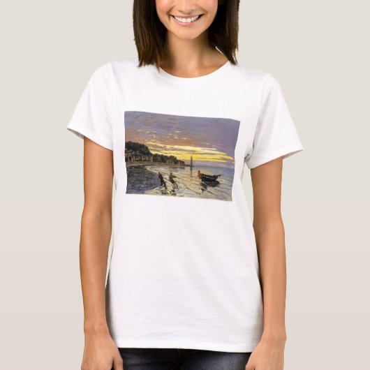 ボートを曳航するホンフルール Tシャツ (正面)