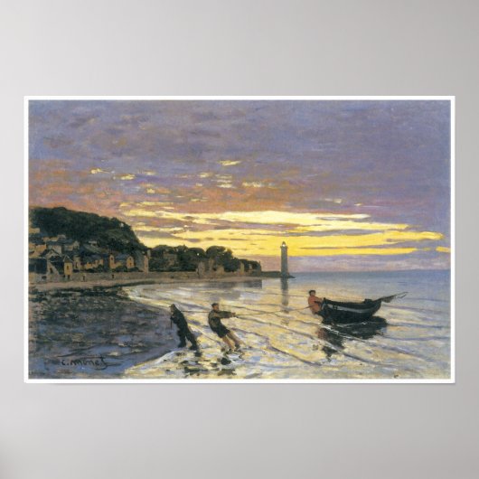 ボートを牽引, Honfleur, 1864, Claude Monet ポスター (正面)