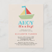 ボートアホ航海のイその男の子シックな赤ちゃんシャワーフライ チラシ (正面)