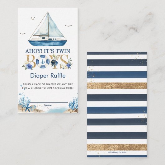 ボートアホ航海のイそれはツイン少年おむつラッフルだ エンクロージャーカード (正面/裏面)