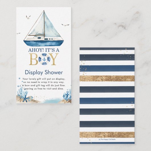 ボートアホ航海のイ男の子ディスプレイシャワー エンクロージャーカード (正面/裏面)