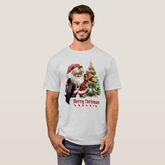 ボートウィックスコットドグクリスマスパーソナライズされた Tシャツ (正面フル)