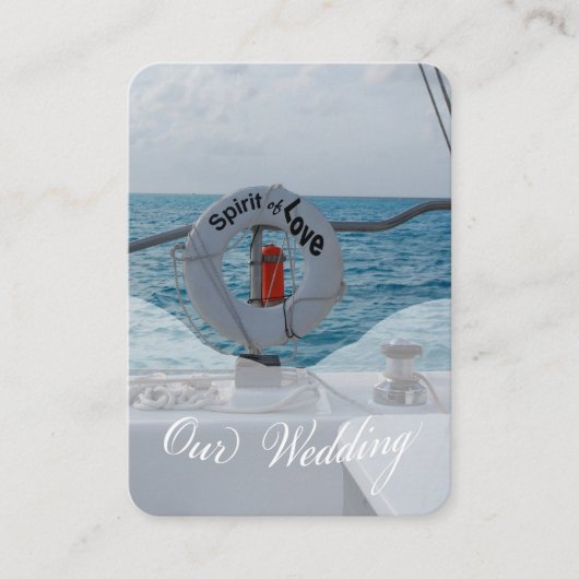 ボートウェディングレセプション招待状エンクロージャ エンクロージャーカード (正面)