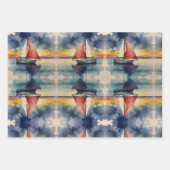 ボートウォーターの海の絵を描色 ラッピングペーパーシート (正面2)