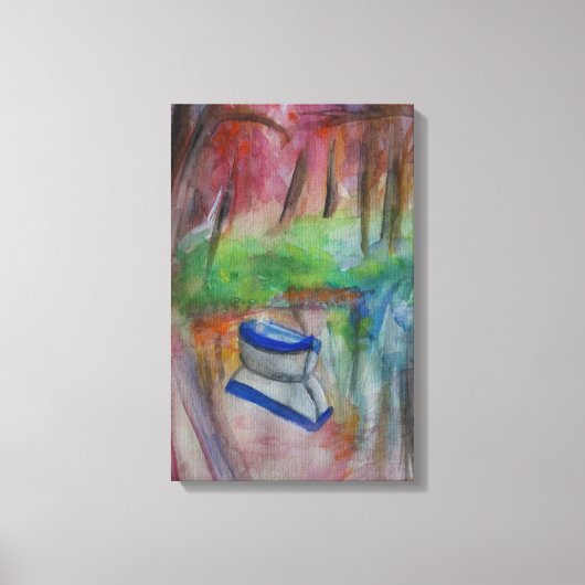 ボートウォーター色引き伸ばしキャンバス印刷 キャンバスプリント (正面)