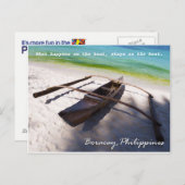 ボートオンビーチボラカイPhilippinesはがき ポストカード (正面/裏面)