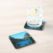 ボートオンマウンテンレイク抽象芸術印象派 コースター (右側)