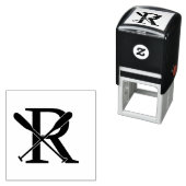 ボートカヌーのオール独身のスはっきりしたイニシャルモノグラム セルフインキングスタンプ (インサイチュ)