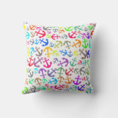 ボートカラフルいかりパターン装飾用クッション クッション (裏面)