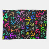 ボートカラフルいかりパターン キッチンタオル (横)