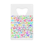 ボートカラフルいかりパターン クレジットカード栓抜き (裏面)