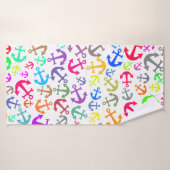 ボートカラフルいかりパターン バスタオル (バスタオル)