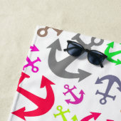 ボートカラフルいかりパターン ビーチタオル (インサイチュ)