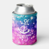 ボートカラフル付き航海のグリッターいかり 缶クーラー (缶正面)