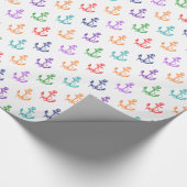 ボートカラフル航海のいかりパターン2 ラッピングペーパー (角)