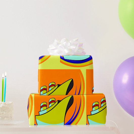 ボートカラフル ラッピングペーパー