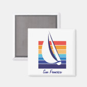 ボートカラースクエア_サンフランシスコ マグネット (正面/裏面)