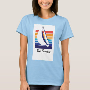 ボートカラースクエア_サンフランシスコ Tシャツ