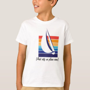 ボートカラー正方形_テンプレートTシャツ Tシャツ